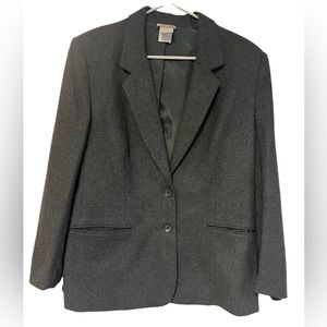 Cos Cob Women’s Vintage Dark Academia Wool Blend Gray Blazer sz16  Y2K